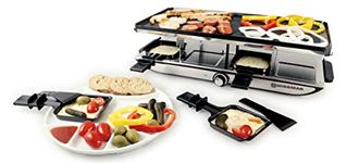 Swissmar Geneva Raclette with Reversible Cast Aluminum Grill Top, 8 Person