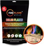 FireFlame Fire Color Changing Packets - Magic Color Fire Flames - 60 Pack of Fire Color Packets - for Outdoor Fire Pit, Fireplace, Bonfire, Campfire, Camping Accessories Colored Fire for Kids & Adults