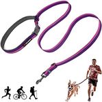 Tuff Pupper Hands Free Adjustable Length Dog Leash | Lightweight for Running Jogging Walking | Padded Waist Belt (115-180 cm) | Adjusts 1 to 2 Metre Length | Strong Ballistic Nylon w/Reflective Strips