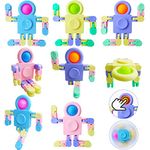 TOANWOD 8 Pcs Fidget Spinner Toy Stocking Fillers: Party Bag Gifts for Kids Adult - Pop Gadgets Cool Austism Sensory Robot Toy for Teenage - Finger Top Funny Transformable Spinning Popper Toys Pack