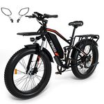 TESGO Electric Bikes for Adults 750W Motor Peak 1000W, 48V 17.5Ah【LG Battery】4.0 Fat Tire Ebike 26 inch Electric Moutain Bicycle, Shimano 7 Speed Gears 28Mph Dual Shock Absorbers,【Front Rack Included】