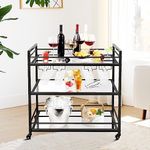 Maxkon Bar Cart Glass Home Bar Serv