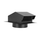 LTSEAME 6 Inch Roof Vent Cap Removable Roof Vent for Houses,Roof Dryer Vent for Bathroom,Galvanized Steel 6 Inch Exhaust Vent for Ventilation System with Damper, Black (6 in)