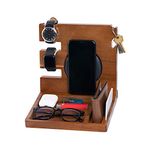 Wood Docking Station with Wireless Charger Cutout