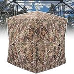 XProudeer Hunting Blind,See Through Ground Blinds with 270 Degree,2-3 Person Pop Up Portable Hunting Blinds,Camouflage Hunting Tent for Deer & Turkey Hunting