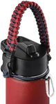 IRON °FLASK Paracord Handle - Fits Wide Mouth Water Bottles - Durable Carrier, Secure Accessories, Survival Strap Cord, Safety Ring, and Carabiner - Seven Core Paracord Bracelet