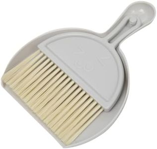 Mini Broom and Dustpan Set Plastic Gray, Mini Dustpan and Brush Set, Whisk Broom and Dustpan Set for Table Desktop Counter Drawer Keyboard Office Home Car Cleaning Small Animals