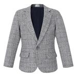 Gum & Berries Boys Tweed Check Blazer Formal Party Kids Long Sleeve Button Notch Lapel Grey