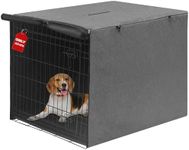 Deblue Indoor Grey Dog Crate Cover, Privacy Polyester Pet Kennel Covers Universal Fits for 1 2 Doors Wire Cage (Grey)