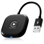 Wireless CarPlay Adapter, CarPlay Wireless Adapter, Compatible with Cars from 2016 & iPhone iOS 10+, Black Car Play Dongle Plug-and-Play, 5GHz WiFi Wireless CarPlay.