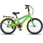 Vaux Excel Bicycle for Kids with Carrier, Cycle for Boys & Girls with Hi-Ten Steel Frame, V-Brakes, Alloy Rims, Ralson Tubular Tyres (Neon, 20T)