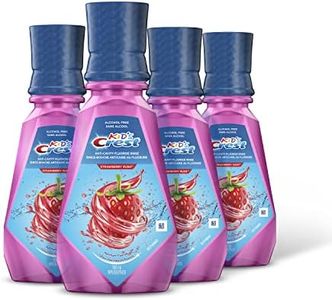 Crest Kid's Anticavity Mouthwash with Fluoride, Alcohol Free, Strawberry Rush, 500 mL (Pack of 4)