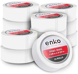 enKo Compatible for Dymo Labels 30252 (1-1/8 x 3-1/2") Label for Dymo Labelwriter 450 Turbo Printer - Barcode Address Labels (12 Rolls, 4200 Labels)