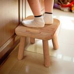 Wooden Step Stool, Sturdy Wood Step Stool,Step Stool for Bathroom Kitchen Bedroom,Natural Square Wooden Stool,Small Step Stool About 9.4 * 9.4 * 9.8 inches stepstool (Wood Color)