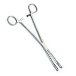 Grafco 2734 Foerster Sponge Forceps, Curved, Serrated, 9-1/2" Length