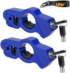 LKV Motorcycle Handlebar Lock Anti-Theft Brake Grip Throttle Lock Blue Adjustable Universal for Bike Scooter Mopeds ATV 2 Pack