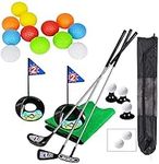 SOWOFA Golf Set Toy for Kids Toddler Metal Golf Club Logo Practice Ball Sports Indoor Game Golf 24 inches Training 17 PCS with Backpack Free 12 Colorful Golf Balls