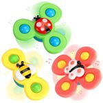 Toyshine 3 Pcs Suction Cup Glass Sticking Bath Toy Stick to Window Table Baby High Chair Tray Montessori Learning Toy for Babies Infant Toddlers & Kids - Model C