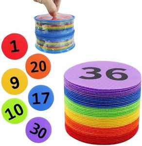 Carpet Spot Sit Markers,ForTomorrow 36 Pack 4" Classroom Sitting Carpet Spots with Numbers 1-36,Floor Rug Circles Marker Dots for Preschool,Kindergarten, Elementary Te(Assorted Colors 4 inch, 36 Pack)