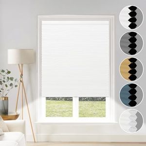 Blackout Shades Cordless Blinds Cellular Fabric Blinds Honeycomb Door Window Shades, 32W x 64H inch,White