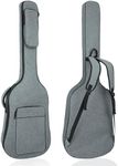 MUZNOTE Bass Guitar Bag Gig Bag Backpack Electric Bass Guitar Case Soft 0.38 inch Padding Lightweight with Pockets Waterproof (Grey)