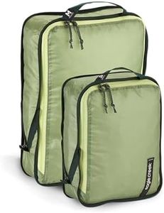 eagle creek Pack-It Isolate Compression Packing Cubes for Travel Set S/M - 2 Lightweight, Water-Resistant Suitcase Organizer Bags with Compression Zip, Mossy Green, Various, Travel