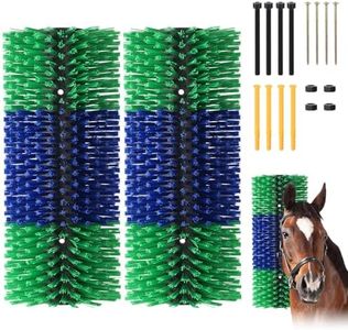 2PCS Livestock Scratch Brush, 17.5 x 7.8 Inch Goat Brushes for Grooming, Horse Brushes for Scratching, Livestock Brushing with 4 Screws for Horse, Elk, Cattle, Pig, Sheep（Green）