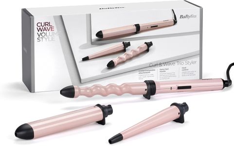 BaByliss Curl Wave Trio Styler – 3-in-1 Hair Curler and Waver
