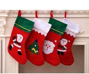 CraftVatika Pack of 2 Christmas Stocking Classic Socks for Xmas Home Decor, Stuffed Christmas Tree Hanging Toys, Candy Gift Bag Holders for Kids, Restaurant Hotel Decorations and Party Supplies