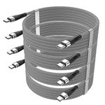 Apple USB C to USB C Charging Cable 10ft 60W 4Pack [Apple MFi Certified], Type C to Type C Fast Charger Cord Compatible for New ipad Pro 12.9/11, Air 4/5, Mini 6, MacBook Air, (Silver)