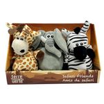 Terre Verte Safari Friends Dog Plush Toys, Soft, Washable & Durable, Interactive Squeaky Toys, Perfect for Small, Medium, & Large Breeds, Ensuring Endless Entertainment, 3 Pack Cute Dog Plushies