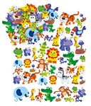 Baker Ross EV3115 Jungle Animal Foam Stickers (Pack of 96) Self Adhesive Puffy Scrapbook Stickers