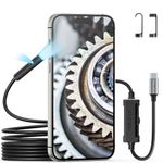 Dual Lens Endoscope Camera with Light, Teslong USB-C Borescope Inspection Camera with 8+1 LED Lights, 10FT Flexible Waterproof Fiber Optic Camera Snake Scope Compatible with iPhone 15, Android Phone