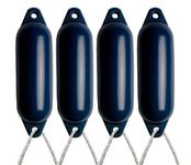 Majoni 4 X NAVY BOAT FENDERS (INFLATED) - SIZE2 + FREE ROPE