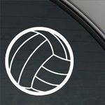 Volleyball Decal | White | 5 In | Car Truck Computer Wall Etc. | CCI225