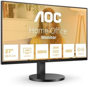 AOC U27B3CF - 27 INch UHD 4K Monitor, Fast VA, 4ms, HDR10, USB-C connectivity, Speakers, Height Adjust, LowBlue light, Adaptive Sync (3840 x 2160, 350 cd/m2, HDMI 2.0 / USB-C 3.2 65W Power Delivery)