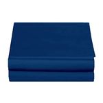 100% PolyCotton 200 Thread Count Flat Bed Sheet Wrinkle and Fade Resistant Hotel Quality Bed Sheets Avaliable All UKSize (Royal Blue, Double)