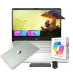 HP Stream 14" HD Laptop with AI Copilot for Students & Business, 13th Gen Intel 4-Core, 4GB RAM, 1.12TB Storage (128GB UFS + 1TB Docking Station), 1-Year Office 365, Wi-Fi 6, Windows 11, Willow Green
