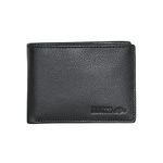 Roots Men's Slimfold Leather Passcase RFID Protected Bifold Wallet with 8-Card Slots, Slot Pockets, ID Windows, Removable Id Window and Bill Pocket, Black