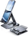 Lamicall 𝟮𝟬𝟮𝟒 𝐔𝐩𝐠𝐫𝐚𝐝𝐞𝐝 Adjustable Cell Phone Stand for Desk - Foldable Aluminum Desktop Phone Holder Cradle Dock, Compatible with Phone 15 14 13 12 Mini 11 Pro Xs (4-11'') - Grey