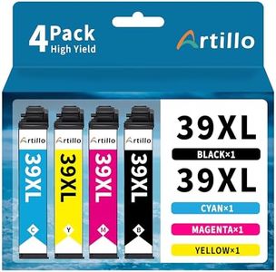 Artillo 39XL Ink Cartridges Compatible for Epson 39XL Ink Cartridges to use with Epson Expression Home XP-2105 XP 2105 XP-4105 XP 4105 Printer (1 Black, 1 Cyan, 1 Magenta, 1 Yellow)