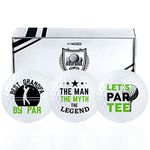 Funny Grandpa Gifts Golf Balls Set for Men or Him, Perfect for Grandpa, Coworkers, Boss, Golfers, Golf Lovers for Birthday & Father's Day - White