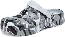 Kids Boys&Girls Grey Camouflage Clogs Children's Beach Shoes Big Kid 3（Grey）