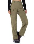 Cycorld Women's-Hiking-Pants-Convertible Quick-Dry-Stretch-Lightweight Zip-Off Outdoor Pants UPF 50+ with 5 Deep Pocket Khaki