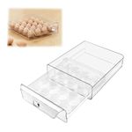 Longzhuo Egg Storage Container, Egg Holder for Fridge, Transparent Egg Rack Holder Storage Box, Egg Container Dispenser Tray for Fridge Storage Organiser (up to 20 Eggs)