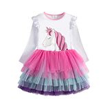 DXTON Little Girl Children Kid Winter Long Sleeve Tutu Party Dresses LH4590-5T