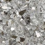 Celestial Fire Glass High Luster, 1/2" Reflective Tempered Fire Glass in Diamond Starlight, 10 Pound Jar