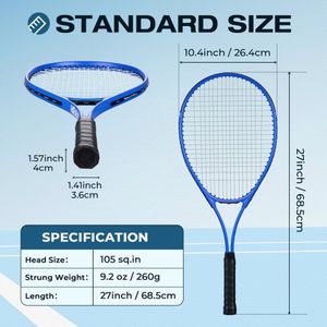 HIRALIY 27" Tennis Racket Set – Blue, Adult Size