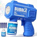 Kids Bubble Guns, Automatic Bubble Machine Gun for Kids Adults, with Bottles Solution, Party Outdoor Garden Game Toy - Blue