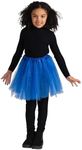 Dress Up America Tutu for Girls - 4 Layered Tulle Ballet Tutu Skirts - Princess Tutu for Children and Toddlers - 15" Tutu Skirt (Blue)